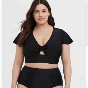 Wireless Flutter Sleeve Bikini Top